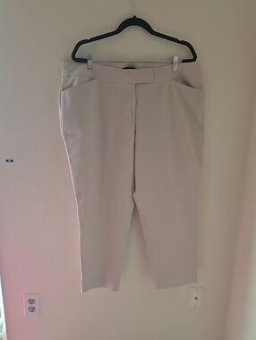Talbots Light Beige Cropped Stretch Ankle Pants